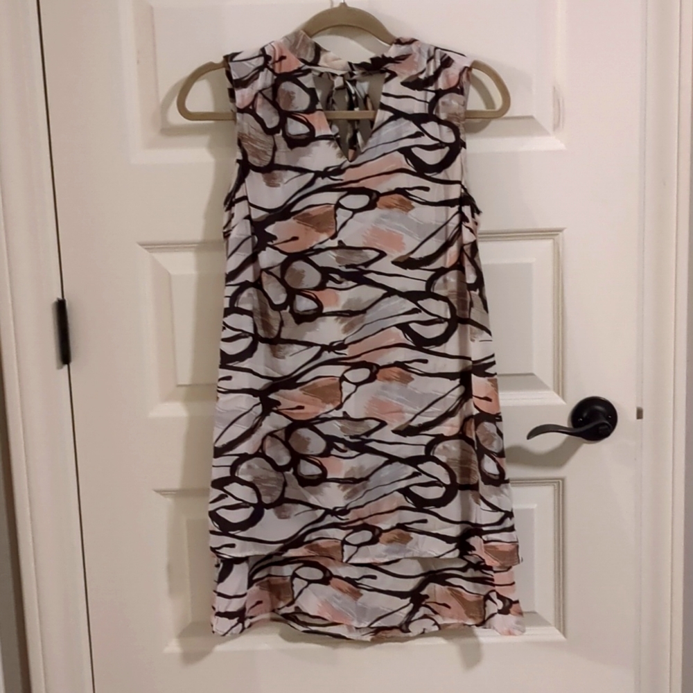 *LOWEST* noir Brown and Pink Shift Dress, XS